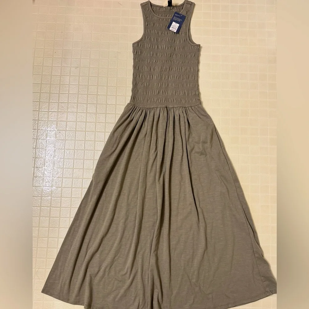 Universal Thread Smocked Knit Maxi A-Line Dress - Olive Green Size XS - Picture 2 of 6